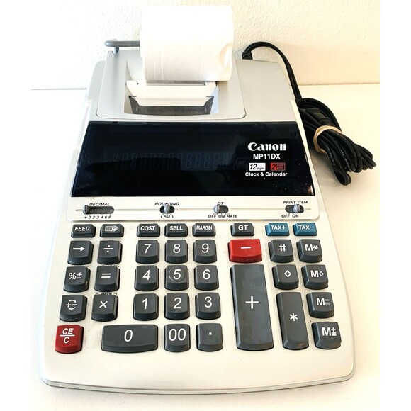 Canon MP11DX Printing Calculator Clock Adding Machine Two Color Working 1 Roll - Picture 1 of 5